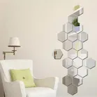 Acrylic Hexagon Shaped Wall Mirror Stickers 