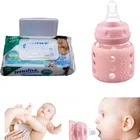 Plastic Milk Bottle (60 ml) with 80 Pcs Baby Wipes (Multicolor, Set of 2)