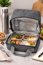 Lunch Meal Box Bag Insulated thermal Grey