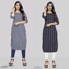 Crepe Striped Kurti for Women 