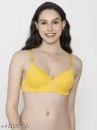 Cotton Blend Lightly Padded Full Coverage Non-Wired Bra for Women 