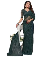 Net Solid Saree for Women 