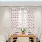 Sheer Floral Branches Printed Red Window Curtain 5ft Combo 