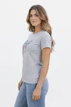 Cotton Blend Printed T-shirt for Men, Grey 