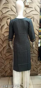 Rayon Slub Embroidered Kurti for Women 