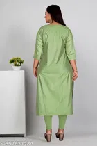 Solid Embroidered Cotton Silk Kurti for Women 