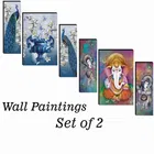 MDF 2 Pcs Designer Wall Painting for Home & Office 