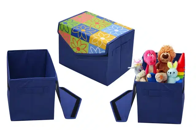 PVC Printed Toys Storage Box (Multicolor)