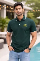 Polycotton T-Shirts for Men, Dark Green 