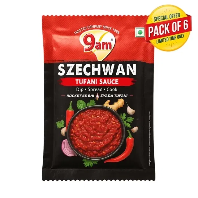 9 Am शेजवान तूफानी चटनी 6X40 g (पैक ऑफ़ 6)