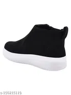 Shoetopia Solid Canvas Flat boots Black 