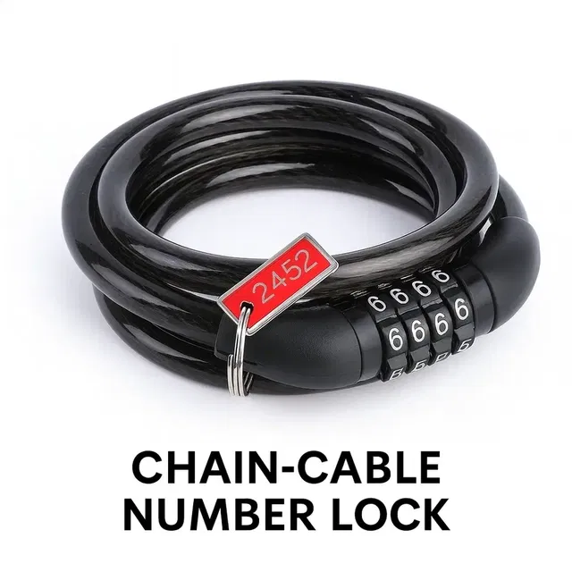 Number Cable Lock for cycle and bike (Pack of 1)