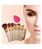 Skinplus Makeup Brush with Makeup Sponge Synthetic Foundation Brush Face Contour Brush 