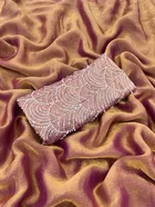 Satin Solid Saree for Women, Pink 