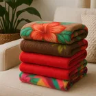 Combo Pack of 5 Sarangi Fleece Single Blanket 350gms 58x88inch Printed Assorted