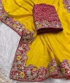 Binny Silk Embellished Saree For Women, Yellow