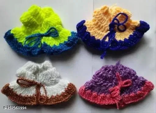 Woollen Dress for Girls, Pack of 4 (Multicolor, Size 1)