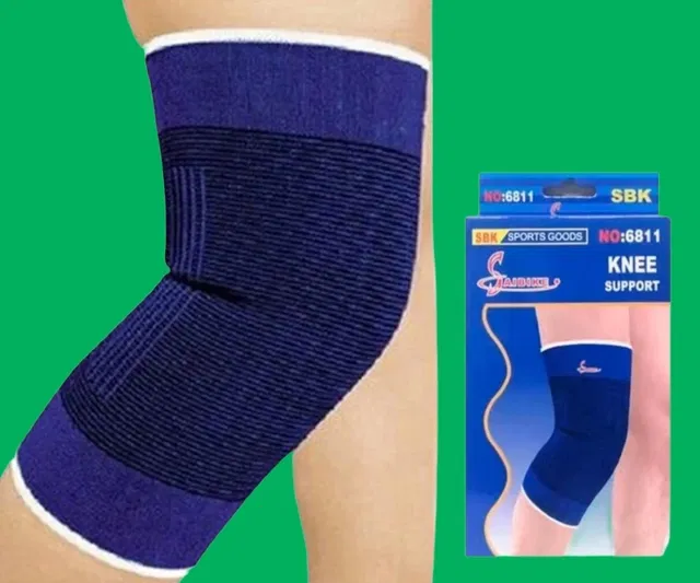 Polyester Solid Knee Sleeves for Women (Blue, Set of 1)
