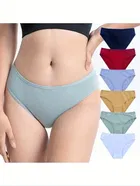Cotton Printed Briefs for Women, Pack of 6 (Multicolor, M)