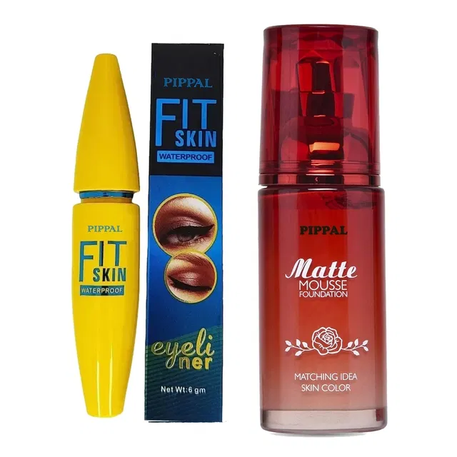 Pippal Matte Mouse Foundation (60 ml) with Fit Skin Eyeliner (6 ml) (Set of 2)