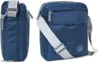 Polyester Backpack with Cross Body Bag for Men, Black & Blue, Set of 2