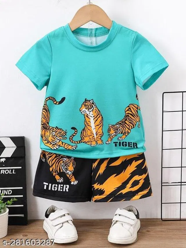Hosiery Cotton Clothing Set for Boys (Multicolor, 2-3 Years)
