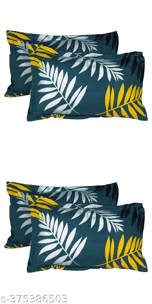 Polycotton Pillow Covers (Multicolor, 17x27 inches) (Pack of 4)