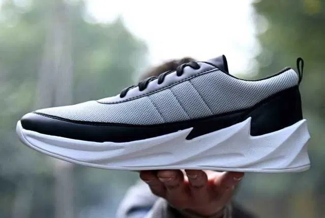 Anjrs Stylish Casual Mesh Shoes For Men (Grey, 7) (U37)