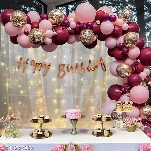 62 Pcs Balloons Decoration Kit, Multicolour, Set of 1
