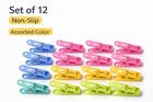 Strong Grip Plastic Clothes pins Set 12 Mini -Piece  Laundry Clips for Clothes Drying – Non-Slip, Durable, MultiColor Pegs