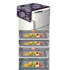 PVC Printed Refrigerator Top Cover with Mats (Multicolor, Set of 5)
