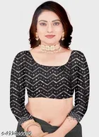 Georgette Saree for Women, Black 