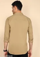 Polycotton Solid Shirts for Men, Cream 