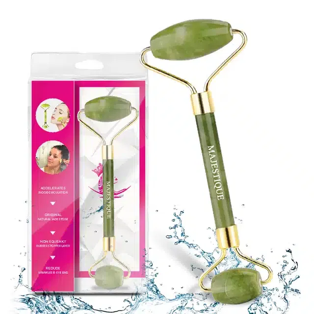 Majestique Jade Face Roll Massager Tool (Pack of 1, Green) (BB-11)