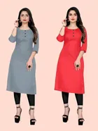 Crepe Solid Kurtis for Women 
