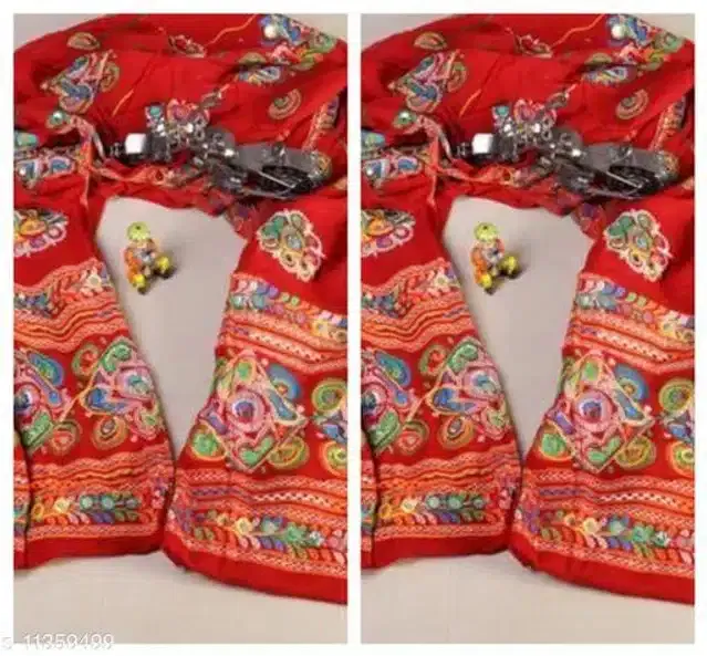 Cotton Dupatta for Women (Red, 2.25 m) (Pack of 2)