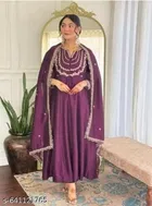 Vichitra Silk Kurta Set for Women 