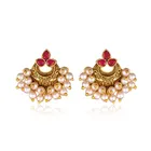 Alloy Sizzling Glittering Earrings for Women & Girls (Red, Set of 1)