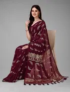 Georgette Foil Printed Saree for Women 