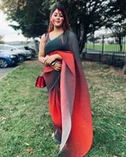 सिद्धिदाता विमेंस फुल क्रस्ड डिजिटल प्रिंटेड प्योर जॉर्जेट साड़ी विद क्रस्ड ब्लाउज पीस 