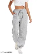 Cotton Blend Solid Trousers for Men, Grey 