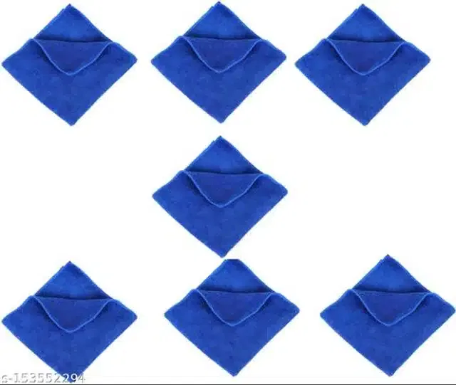 Microfiber Bath Towel (Blue, 40x40 cm) (Pack of 7)