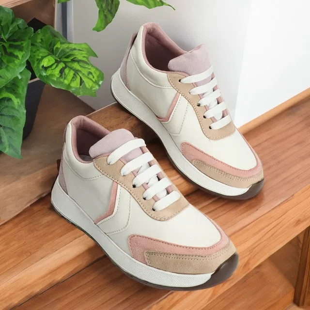 Sneakers for Women (Beige, 5)