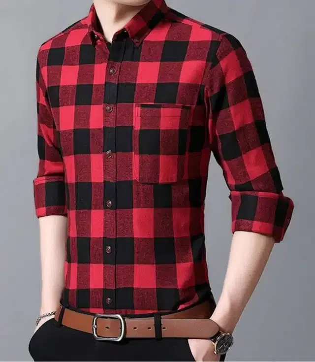 Exclusive Long Sleeves Shirt for Men (Red, L) (JME-94)