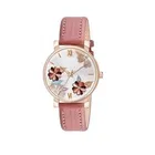 Round Dial Analog Watch for Women, Peach