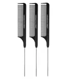 Plastic 3 Pcs Hair Care Comb Set (Black, Set of 1)