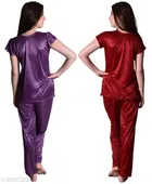 Satin Nightsuit Set for Women 