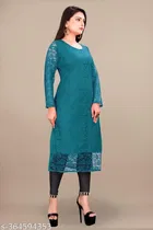 Net Kurti for Women,  Teal  