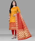 Silk Printed Kurti with Dupatta for Women 