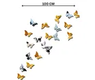 Akarts 100 cm butterfly 10 golden 10 silver mirror wall stickers